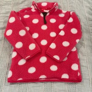 Girlie Girl Originals CC Kids Pink Polka Dot Sherpa Quarter Zip Youth S